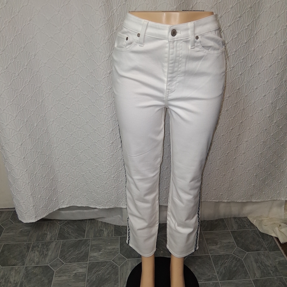 Talbots New Women Size 6 Crisp White Cropped Jeans